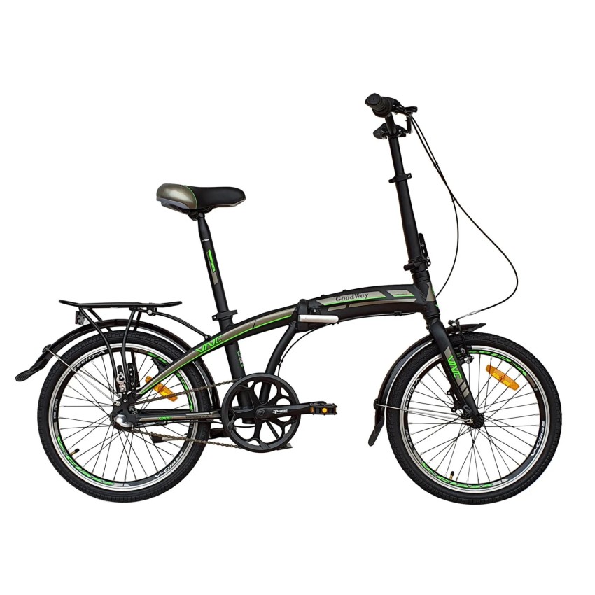 Велосипед VNC 20" Goodway, 20GW-33-BG, black/green (matt). 33см, складной