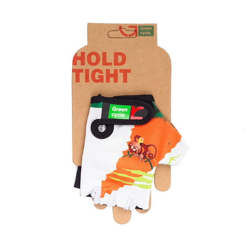 Перчатки Green Cycle NC-2339-2014 Kids без пальцев L бело-оранжевые