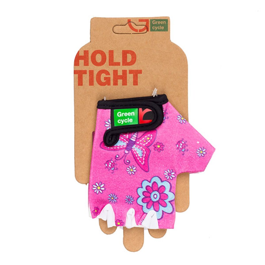Велоперчатки без пальцев Green Cycle NC-2529-2015 Kids L розовый