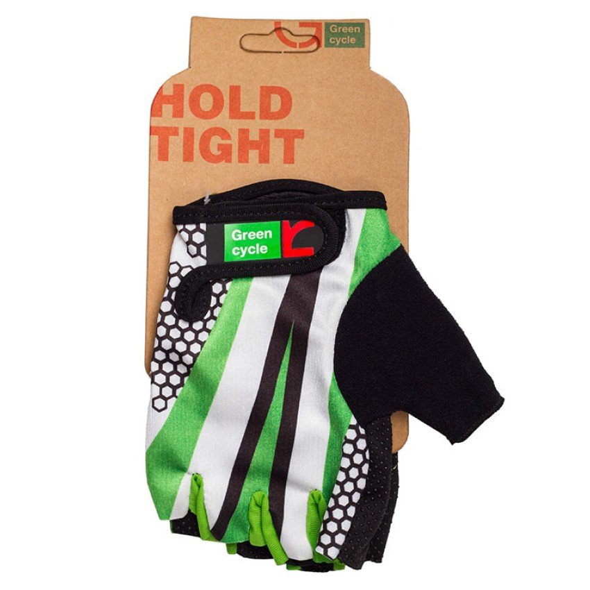 Велоперчатки без пальцев Green Cycle NC-2540-2015 Light XL бело-зеленый