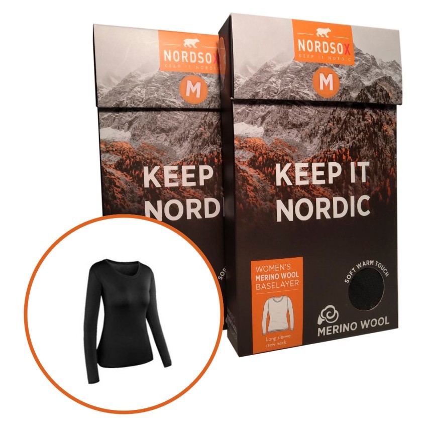 Термобілизна NordSox Ladies Undershirt Black 50% Wool - 50% PES верх