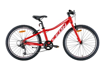 Велосипед 24" LEON JUNIOR Vbr 2022 (червоний з сірим) рама - 12"