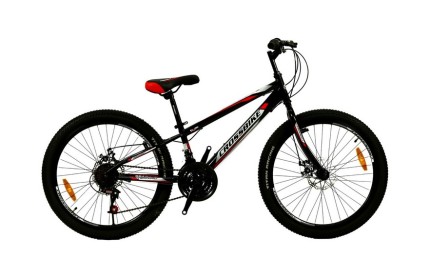 Велосипед 24" CrossBike Spark D-Steel Рама-11" чорно-червоний