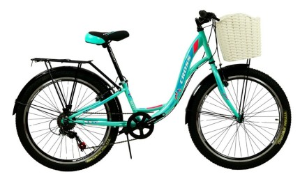 Велосипед 24" Cross Betty Рама-11" салатово-блакитний