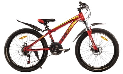 Велосипед 24" Cross Fast Рама-12" червоно-чорний з жовтим