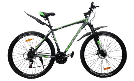 Велосипед 27,5" CrossBike Racer Рама-17" сіро-зелений