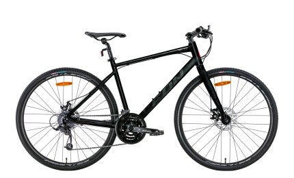 Велосипед 28" LEON HD-80 DD 2022 (черно-білий з червоним) рама - 21"
