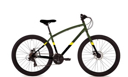Велосипед 27,5" Pride Rocksteady 7.1 рама - L хаки / чёрный / жёлтый 2018