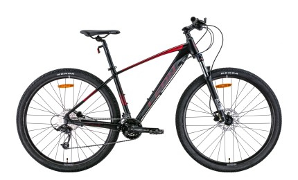 Велосипед 29" LEON TN-70 AM Hydraulic lock out HDD 2022 (чорний з червоним (м)) рама - 19"