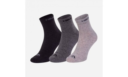 Шкарпетки Head QUARTER 3P UNISEX сірий, білий, чорний Уні 39-42 (8720245180047)
