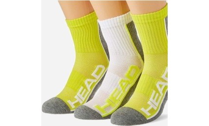 Шкарпетки Head PERFORMANCE SHORT CREW 3P UNISEX жовтий, сірий, білий Уні 39-42 (8720245076258)