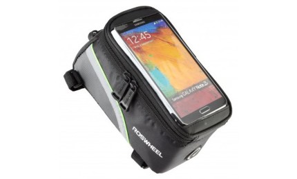 Сумка на раму для смартфона Roswheel 6.5" 12496L-G5 черный/зеленый