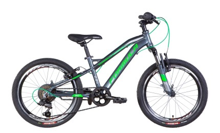 Велосипед 20" Formula BLACKWOOD 2022 (темно-сріблястий із зеленим)