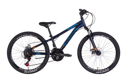 Велосипед 24" Discovery RIDER AM DD 2022 (темно-синій з помаранчевим)