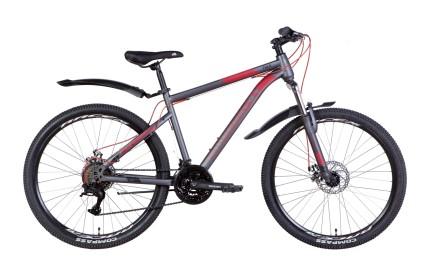 Велосипед 26" Discovery TREK AM DD рама-13" 2022 (сіро-червоний)