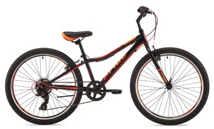 Велосипед 24" Pride Brave 7 чёрный / оранжевый / красный 2018