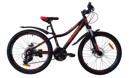 Велосипед VNC 24" Night Bird 24NE-30-BR, black/red (matt). 30см