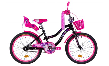 Велосипед 20" Formula FLOWER PREMIUM 2021 (чорний з рожевим)
