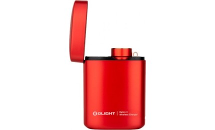 Ліхтар Olight Baton 3 Premium Red із зарядною станцією