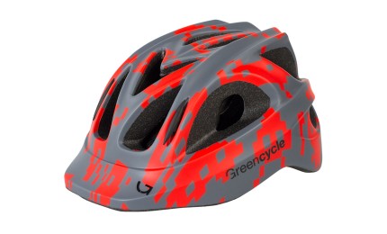 Шлем детский Green Cycle Space Invader серо-красный (54-58)